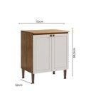 Ver imagem 3 de Balcão Aparador 2 Portas em MDF Linha Essência Frise Estilo Americano Branco/Cinamomo