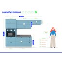 Ver imagem 2 de Cozinha Itatiaia Master Retrô I1 - 4 Peças - Azul Claro