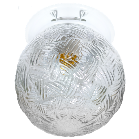 Plafon Popular Colonial com Globo Bola Corda Boca 10 Retrô:incolor/branco/110/222