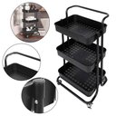 Ver imagem 5 de Carrinho Organizador Multiuso com Rodas 3 Prateleiras Preto