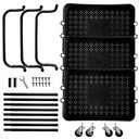 Ver imagem 2 de Carrinho Organizador Multiuso com Rodas 3 Prateleiras Preto