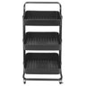 Carrinho Organizador Multiuso com Rodas 3 Prateleiras Preto - 3