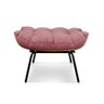 Kit Poltrona Costela com Puff Para Sala Suede Rose - 3