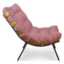 Ver imagem 5 de Kit Poltrona Costela com Puff para Sala Suede Rose