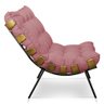 Kit Poltrona Costela com Puff Para Sala Suede Rose - 5