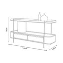 Ver imagem 3 de Aparador Sala de Jantar Cachepot em Madeira Maciça Imbuia Mel 2 Gavetas Estrutura Metal Preto