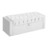Calçadeira Baú Para Cama Box Emma Suede Cores - DS Estofados - Solteiro - Branco - 1