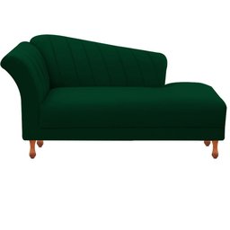 Kit Recamier Sofá Divã Chaise Longue + 2 Poltrona Iza Retro: Suede Verde Musgo - 2