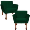 Kit Recamier Sofá Divã Chaise Longue + 2 Poltrona Iza Retro: Suede Verde Musgo - 3