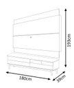 Ver imagem 6 de Rack com Painel Wall 1.8 Off White com Nature - Móveisaqui