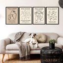 Ver imagem 1 de Kit 4 Quadros Decorativos Artes Picasso 24x18cm - com Vidro:madeira Preta