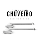 Ver imagem 2 de Kit 2 Chuveiros Frios 4 Pol Branco sem Registro Pvc Resistente