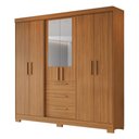 Ver imagem 2 de Guarda Roupa Casal 6 Portas com Espelho 100% Mdf Nt6030 Freijó Notável Móveis