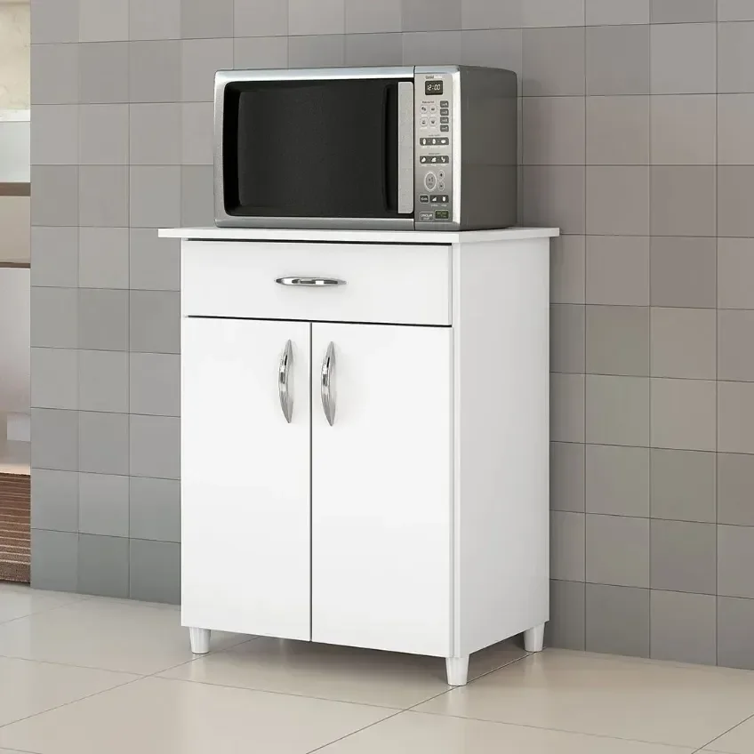 Balcão de Cozinha Branco Duna 2 Portas 1 Gaveta Compacto