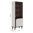 Ver imagem 2 de Cristaleira e Aparador Buffet Jurerê Off White Matte Nogueira Real - Colibri