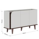 Ver imagem 5 de Cristaleira e Aparador Buffet Jurerê Off White Matte Nogueira Real - Colibri