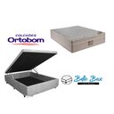 Ver imagem 1 de Cama Box Baú Casal 138 Suede Cinza com Colchão Ortobom Airtech Spring Pocket D26 Bege 70x138x188