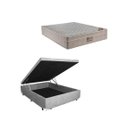 Ver imagem 2 de Cama Box Baú Casal 138 Suede Cinza com Colchão Ortobom Airtech Spring Pocket D26 Bege 70x138x188