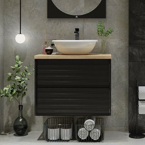 Gabinete para Banheiro 70cm Jade Preto