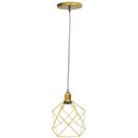 Ver imagem 1 de Pendente Aramado Cálice Luminária Lustre Cabo Cristal Retrô Vintage Dourado Agp Ilumini Industrial C