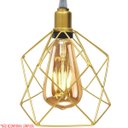 Ver imagem 3 de Pendente Aramado Cálice Luminária Lustre Cabo Cristal Retrô Vintage Dourado Agp Ilumini Industrial C