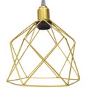 Ver imagem 4 de Pendente Aramado Cálice Luminária Lustre Cabo Cristal Retrô Vintage Dourado Agp Ilumini Industrial C