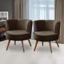 Ver imagem 1 de Kit 2 Poltronas para Sala Decorativa Bela Suede Marrom Rover & Beato