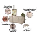 Ver imagem 2 de Aparador para Sala Buffet Ambiente Mônaco e Cristaleira Moss Calacata Off White - Madetec