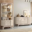Ver imagem 4 de Aparador para Sala Buffet Ambiente Mônaco e Cristaleira Moss Calacata Off White - Madetec