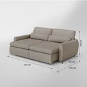 Ver imagem 4 de Sofá Retrátil Reclinável Charlie 2,10m Linho Supreme D28 Vira Cama Casal Orgânico - Begetaupe