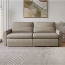 Ver imagem 2 de Sofá Retrátil Reclinável Charlie 2,10m Linho Supreme D28 Vira Cama Casal Orgânico - Begetaupe