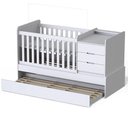 Ver imagem 7 de Berço Multifuncional Cléo com Guarda Roupa e Colchão MDF Branco Albatroz Móveis
