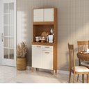 Ver imagem 2 de Kit Cozinha Ceara 4 Portas 1 Gavetas Nogueira Madeira Natura Off White Atualle