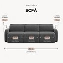 Ver imagem 4 de Sofá Retrátil 7 Lugares Veludo Apolo 3,60 Mts Ônix