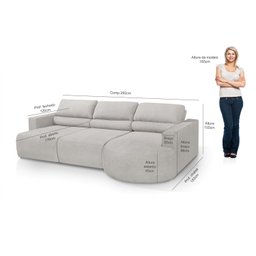 Sofá Orgânico Encantus 3 Lugares para Sala 2,92 Cm Redenobre:bege - 4
