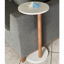 Ver imagem 2 de Mesa De Apoio Monopé Lateral Redonda Para Sofá Ou Cama Branca