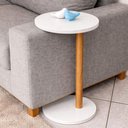 Ver imagem 2 de Mesa de Apoio Monopé Lateral Redonda para Sofá ou Cama Branca
