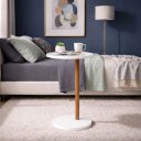 Ver imagem 4 de Mesa de Apoio Monopé Lateral Redonda para Sofá ou Cama Branca