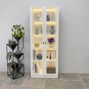 Ver imagem 4 de Armário para Escritório com 2 Portas de Vidro 4 Prateleiras com LED ME4205 Yescasa Branco