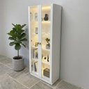 Ver mais imagens de Armário para Escritório com 2 Portas de Vidro 4 Prateleiras com LED ME4205 Yescasa Branco
