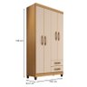 Guarda Roupa Solteiro Modena 4 Portas e Cômoda Texas com Armário Multiuso Versatile Carvalho America - 2
