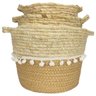 Cesto de Palha Rustico Organizador e Decorativo Partna 4027be - 4