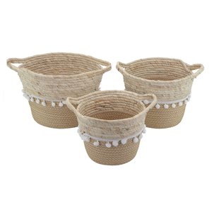 Cesto de Palha Rustico Organizador e Decorativo Partna 4027be