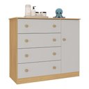 Ver imagem 2 de Cômoda Infantil 95cm 1 Porta e 4 Gavetas Encanto Multimóveis Mp4449 Madeirado/off White