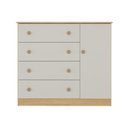 Ver imagem 7 de Cômoda Infantil 95cm 1 Porta e 4 Gavetas Encanto Multimóveis Mp4449 Madeirado/off White