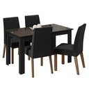 Ver imagem 3 de Conjunto Sala de Jantar Mesa Tampo de Vidro 4 Cadeiras Preto/oxford Antônia Madesa