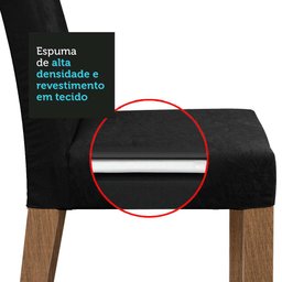 Conjunto Sala de Jantar Mesa Tampo de Vidro 4 Cadeiras Preto/oxford Antônia Madesa - 9