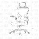 Ver imagem 4 de Cadeira Presidente Escritório Giratória Apoio de Cabeça Fox Office Preta 46a