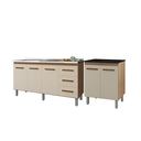 Ver imagem 2 de Balcão de Pia Diana 150cm Balcão para Cooktop 5 Bocas Jad Cozinha Compacta Bancada Multiuso-Moblis