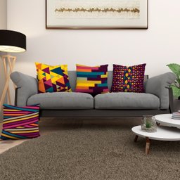 Kit 4 Almofadas Cheias 40cm X 40cm Decorativas Estampadas Digital Sala Sofá Quarto Pastilhas - 2